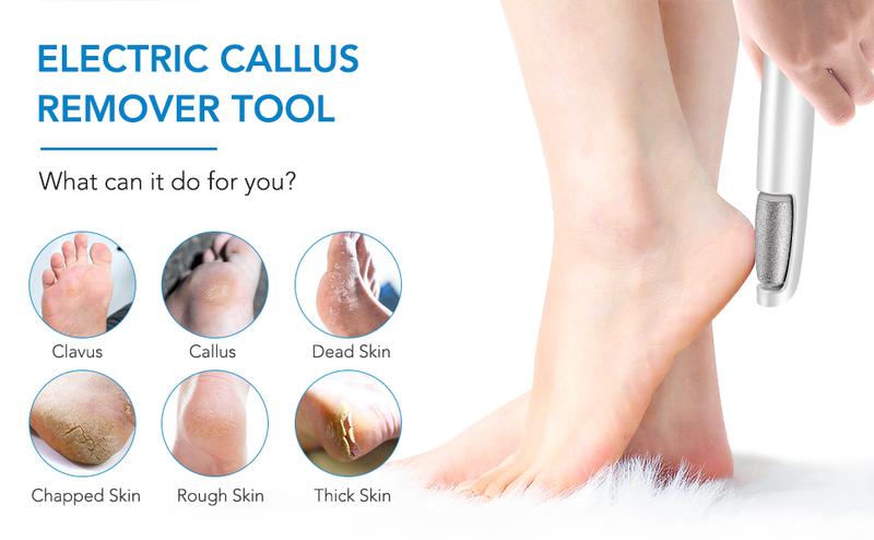 LINKEVAP Electric Feet Callus Remover,Portable Electronic Foot File Pedicure Tools,Waterproof Foot Scrubber File,Pedi Foot Care for Dead,Hard Cracked Dry Skin Manicure Nail Nail Care Cutics Nail Art